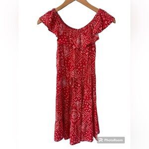 NWT Juniors’ XS Red Bandanna Print Dress from BeBop with free matching headband